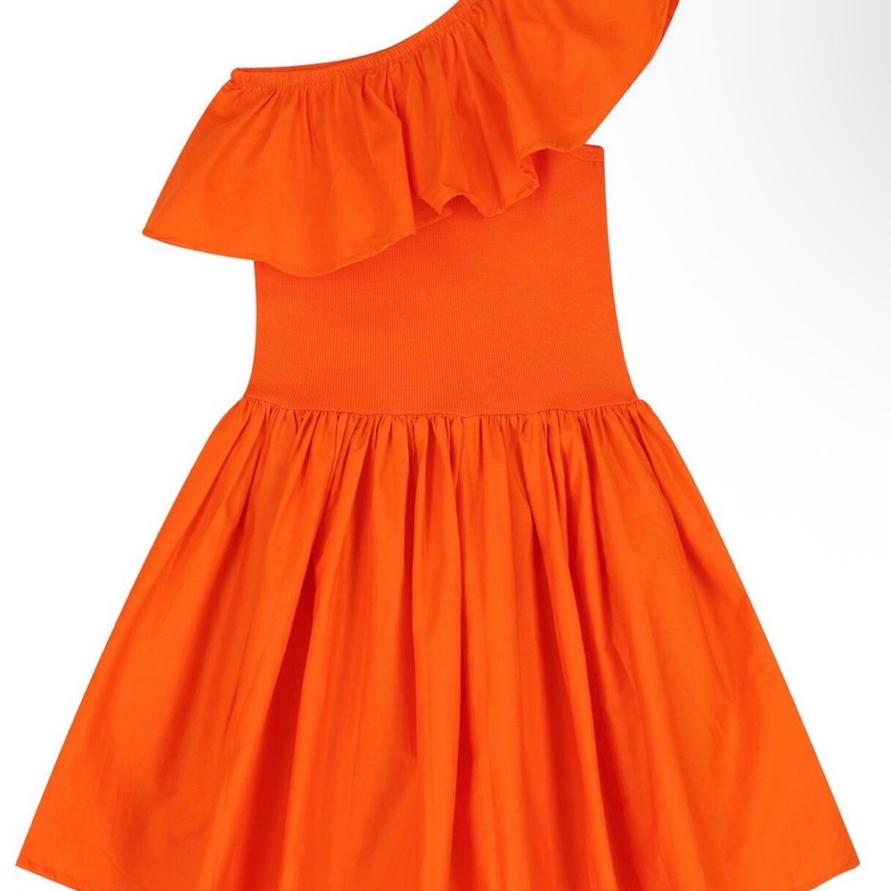 MOLO Vibrant Orange One-Shoulder Dress